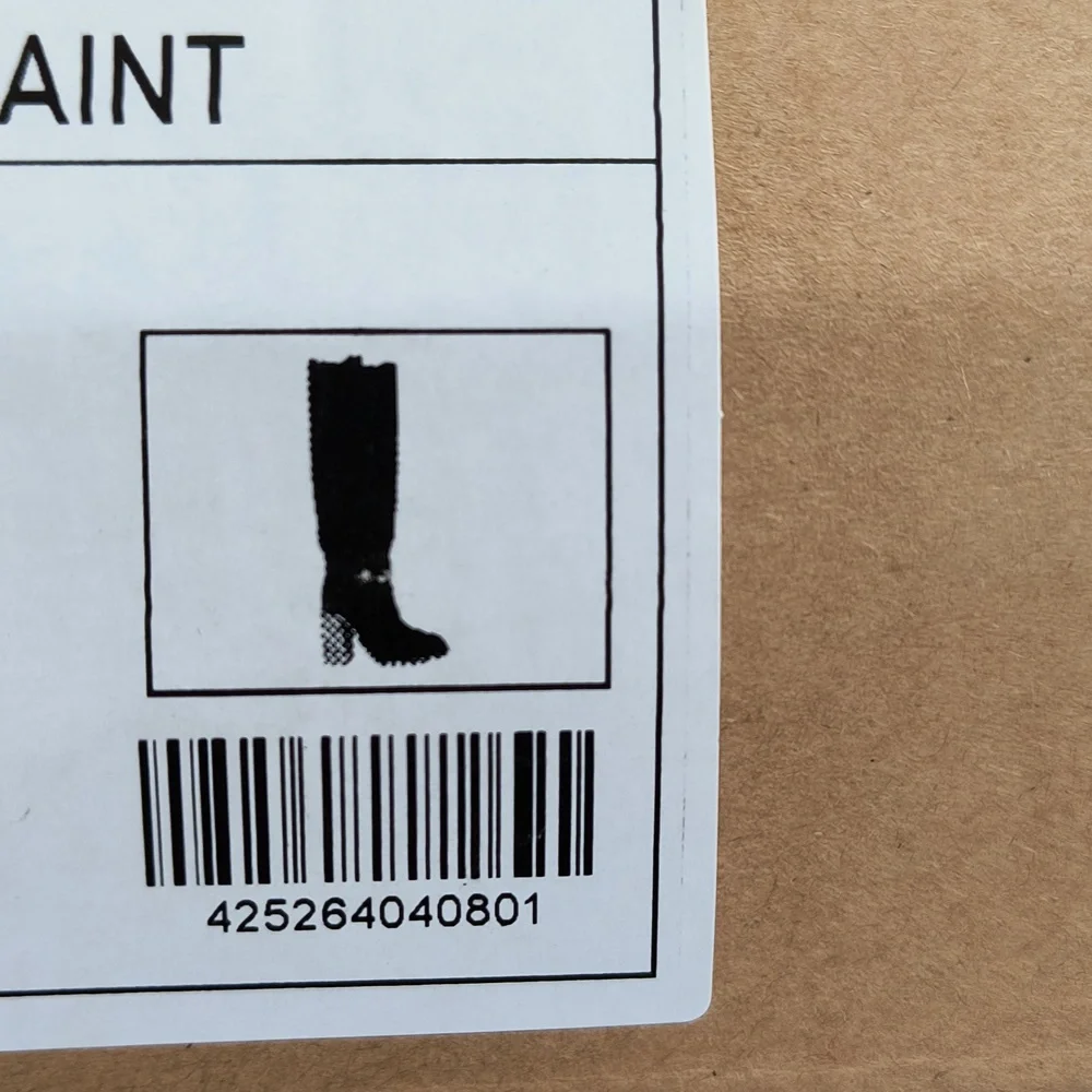 Mi.iM The Saint Faux Snakeskin Tall Boots Black Grey - Picture 5 of 5